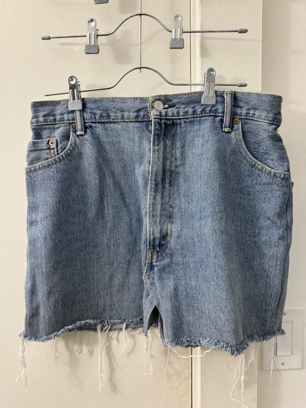 Levi's Denim Mini Skirt Frayed Hem